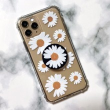 투명범퍼젤리) 데이지꽃 패턴 아이폰/갤럭시 폰케이스+스마트톡 set